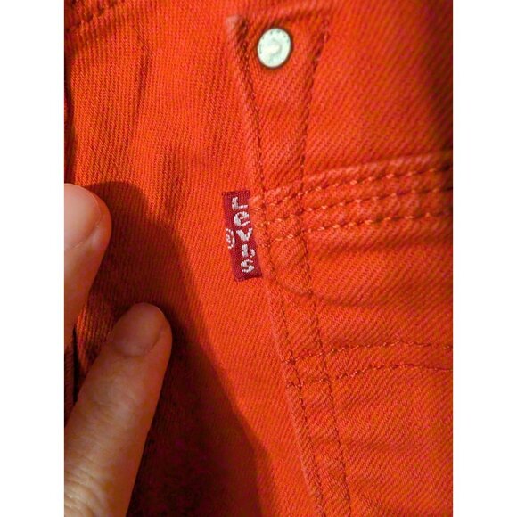 LEVI'S Women's Size 6 Orange Capri Jeans Pants Stretch Cuffed Hem - Picture 4 of 7